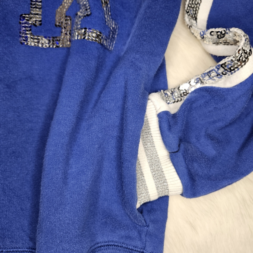 PINK Victoria's Secret Blue Hoodie with Silver Accents - Picture 3 of 5